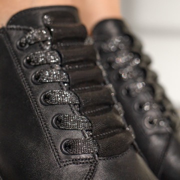 Pantofi dama casual negri cu siret din Piele naturala MOD03552, 4, modlet.ro