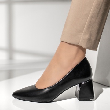 Pantofi dama cu toc gros negri IRIS31, 2, modlet.ro
