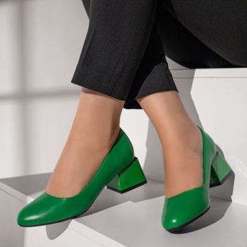 Pantofi dama cu toc gros verzi MOD12112, 2, modlet.ro
