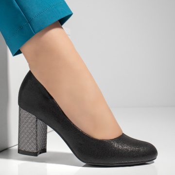 Pantofi dama cu toc negri MOD02830, 3, modlet.ro