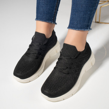 Pantofi dama sport din material textil negri MOD11523, 4, modlet.ro