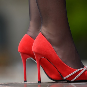 Pantofi dama Stiletto rosii suede cu pietre aplicate MOD06138, 4, modlet.ro