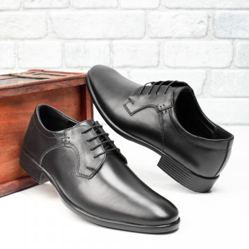 Pantofi eleganti barbati din Piele naturala negri MOD09860, 3, modlet.ro
