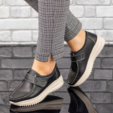 Pantofi negri casual dama cu platforma din Piele naturala MOD03868, 3, modlet.ro