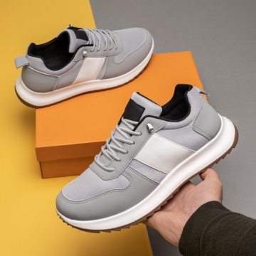 Pantofi sport barbati cu siret elastic gri MOD14203