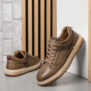 Pantofi sport barbati cu siret khaki MOD19377, 2, modlet.ro