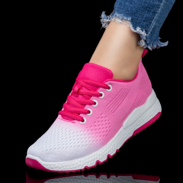 Pantofi sport dama albi cu roz MOD07977, 4, modlet.ro