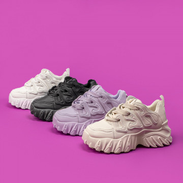 Pantofi sport dama albi cu siret ZEF10037, 4, zeforia.ro