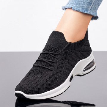 Pantofi sport dama cu siret negri ZEF08320, 4, zeforia.ro