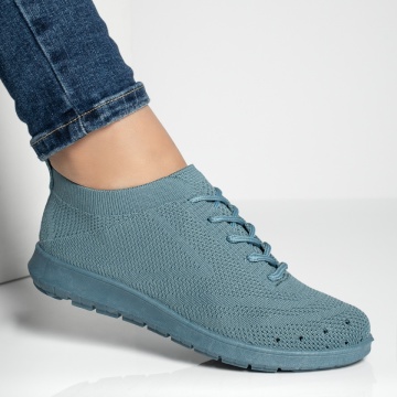 Pantofi sport dama cu siret si perforatii albastri MOD13054, 2, modlet.ro