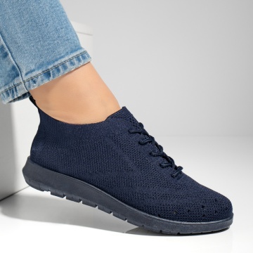 Pantofi sport dama cu siret si perforatii albastru inchis MOD13054, 4, modlet.ro