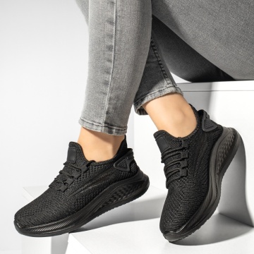 Pantofi sport dama cu talpa groasa negri MOD13184, 2, modlet.ro