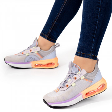 Pantofi sport dama mov cu portocaliu MOD09814, 3, modlet.ro