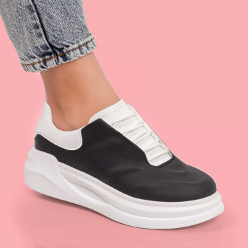 Pantofi sport dama negri cu talpa groasa MOD05919, 1, modlet.ro