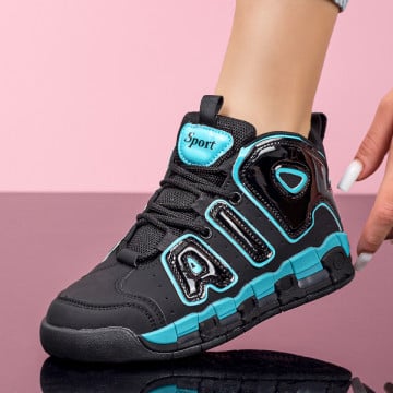 Pantofi sport negri cu albastru MOD07809, 4, modlet.ro