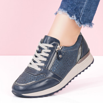 Pantofi sport perforati dama albastri MOD08332, 1, modlet.ro