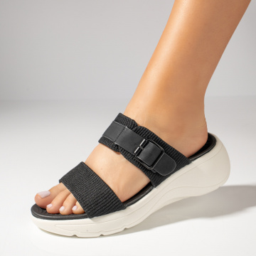 Papuci dama cu platforma negre MOD11584, 1, modlet.ro