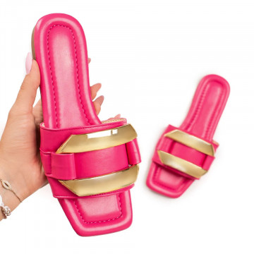 Papuci dama cu talpa joasa roz inchis MOD05492, 2, modlet.ro