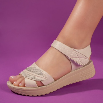 Sandale dama cu platforma bej ZEF11341, 2, zeforia.ro