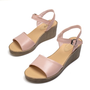 Sandale cu platforma, Sandale dama cu platforma roz din Piele naturala MOD11460, modlet.ro