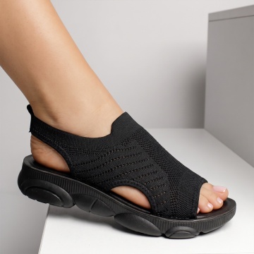 Sandale dama cu talpa groasa negre EVA68, 2, modlet.ro