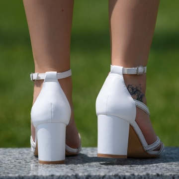 Sandale dama cu toc si bareta albe MOD13726, 4, modlet.ro