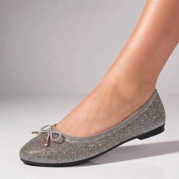 Balerini si Mocasini Dama, Balerini dama gri cu funda MOD09960, modlet.ro