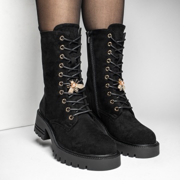 Bocanci dama cu accesoriu detasabil negru suede MOD12609, 2, modlet.ro