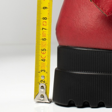 Bocanci dama cu siret si catarama rosii MOD12627, 4, modlet.ro