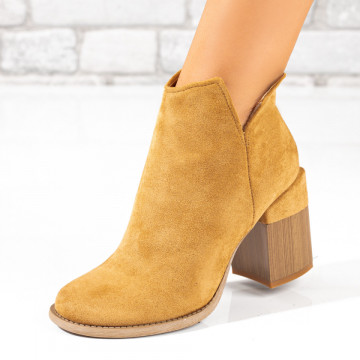Botine dama cu toc gros maro suede MOD10382, 2, modlet.ro
