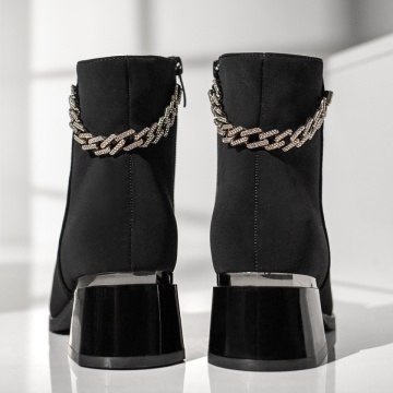 Botine dama negre cu toc gros MOD12906, 4, modlet.ro