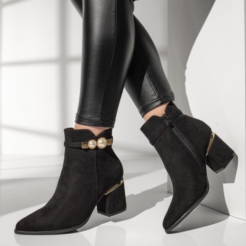 Botine dama negre cu toc gros MOD12909, 2, modlet.ro