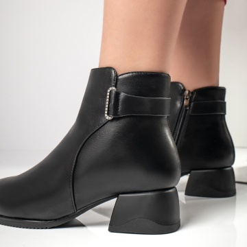 Botine dama negre cu toc mic MOD10871, 4, modlet.ro
