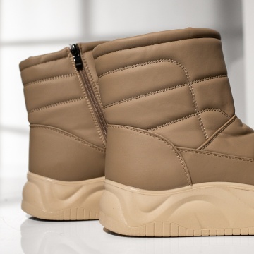 Cizme dama cu talpa groasa si fermoar khaki MOD13995, 4, modlet.ro