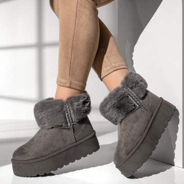 Cizme dama cu talpa groasa tip UG gri suede MOD12836, 2, modlet.ro