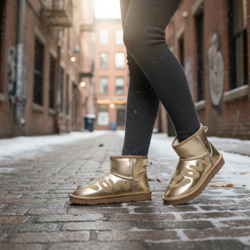 Cizme dama scurte aurii MOD0277, 2, modlet.ro