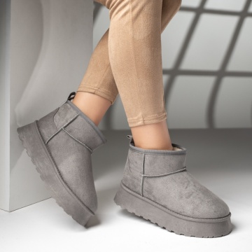 Cizme dama scurte gri suede MOD12590, 1, modlet.ro