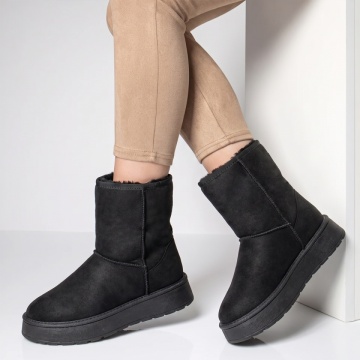 Cizme dama tip UG cu talpa groasa negru suede EMA47, 2, modlet.ro