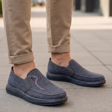 Espadrile barbati cu talpa joasa gri cu albastru ALIN3, 3, modlet.ro