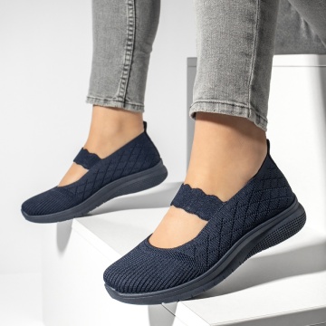 Espadrile dama cu talpa groasa albastre EMA12