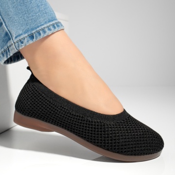 Espadrile dama cu talpa joasa din material textil negre MOD13064, 4, modlet.ro