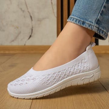 Espadrile dama din material textil cu perforatii albe ZEF13058, 2, zeforia.ro