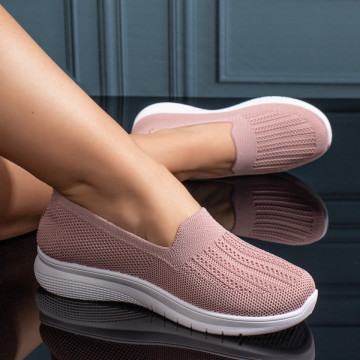Espadrile dama din material textil roz MOD11221, 4, modlet.ro