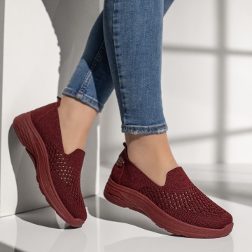 Espadrile sport dama cu perforatii visinii MOD13397, 4, modlet.ro