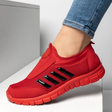 Espadrile sport dama cu talpa groasa rosii MOD13181, 3, modlet.ro