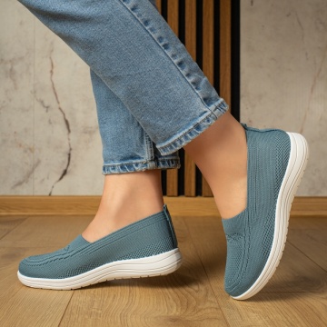 Espadrile sport dama cu talpa joasa si perforatii albastre MOD13056, 2, modlet.ro