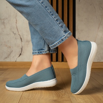 Espadrile sport dama cu talpa joasa si perforatii albastre ZEF13056, 2, zeforia.ro