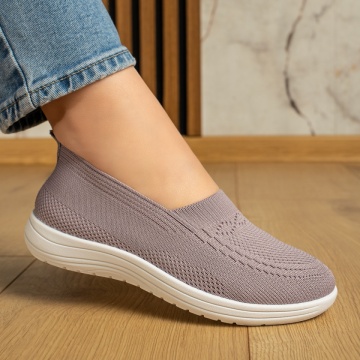 Espadrile sport dama cu talpa joasa si perforatii mov MOD13056, 4, modlet.ro
