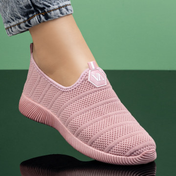 Espadrile sport dama din material textil roz MOD05091, 4, modlet.ro