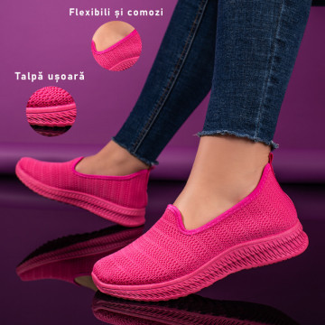 Espadrile sport dama din material textil roz MOD09088, 3, modlet.ro